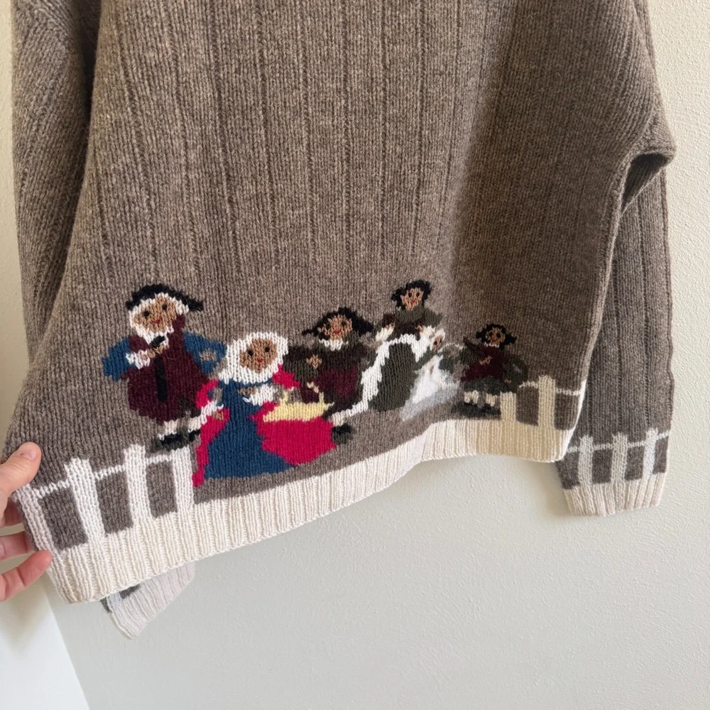 Vintage Folk Art 100% Lambswool Cardigan Sweater Sample New Without Tags L - Picture 6 of 9